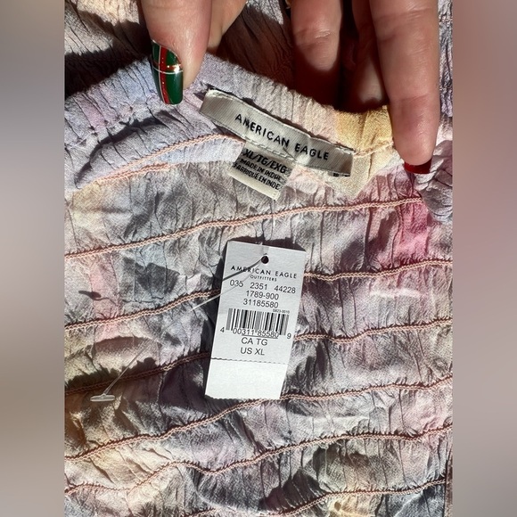 American Eagle Pastel Tie Dye Stretch Halter Top XL - Picture 4 of 9